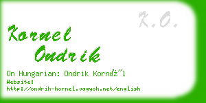 kornel ondrik business card
